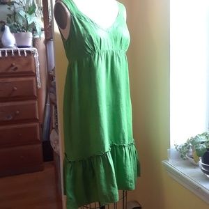 Mossino Kelly Green Linen Summer Dress